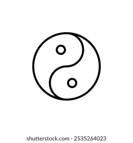 Yin Yang vector icon. Editable black stroke.