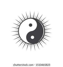 yin yang vector icon illustration design templat