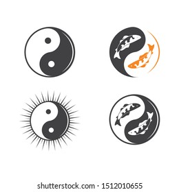 yin yang vector icon illustration design template