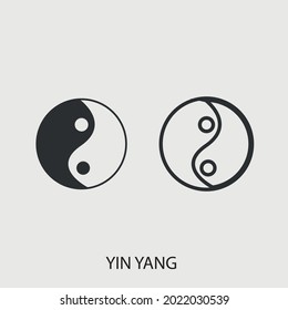 Yin yang vector icon illustration sign for web and design