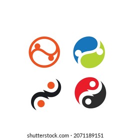 plantilla de diseño de ilustración de icono de yin yang