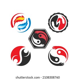 yin yang vector icon illustration design template