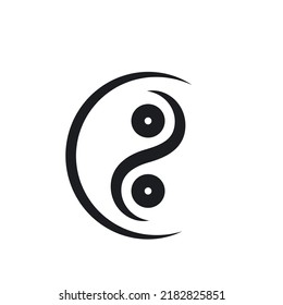 plantilla de diseño de ilustración de icono de yin yang