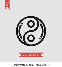 Yin yang vector icon, illustration symbol