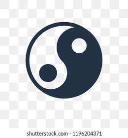 Yin yang vector icon isolated on transparent background, Yin yang transparency concept can be used web and mobile