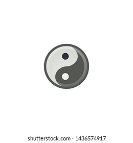 Yin and Yang Vector Icon. Isolated Yin Yang Symbol Emoji, Emoticon, Illustration