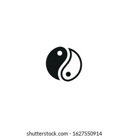 yin yang vector icon on white background