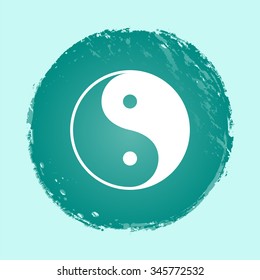 yin yang vector icon - round button