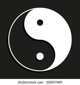 Yin and yang -  vector icon with shadow