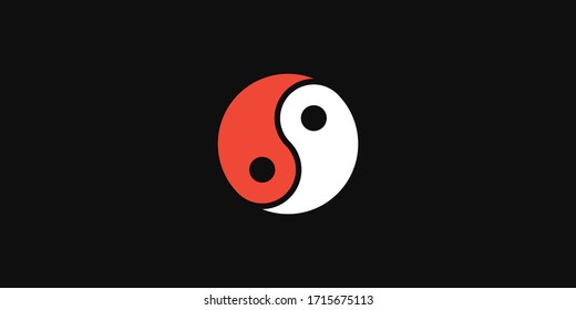 Yin and Yang vector icon symbol