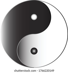 Yin-Yang-Vektorsymbol, taoistisches Symbol für Harmonie und Gleichgewicht - Religion, Philosophie, Meditationskonzept	
