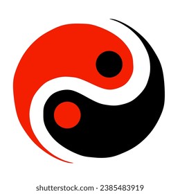 The yin yang vector, identical to China, can be edited again