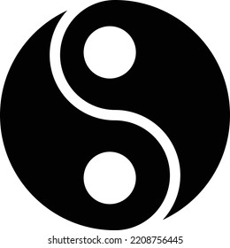 Yin Yang Vector illustration on a transparent background. Premium quality symbols. Gyliph vector icon for concept and graphic design.