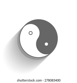 Yin Yang vector illustration on the gray gradient background