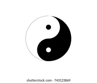 Yin Yang vector isolated on white background