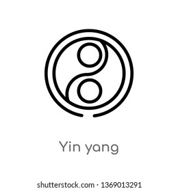 yin yang vector line icon. Simple element illustration. yin yang outline icon from accommodation concept. Can be used for web and mobile