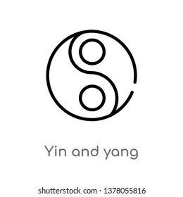 yin and yang vector line icon. Simple element illustration. yin and yang outline icon from shapes and symbols concept. Can be used for web and mobile