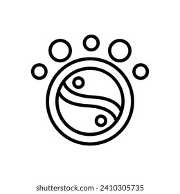 Yin Yang Vector Line Icon Design