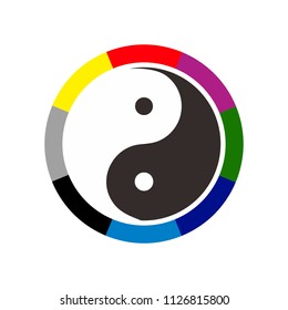 yin and yang vector logo. balance symbol.