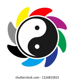 yin and yang vector logo. balance symbol.