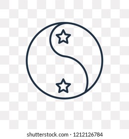 Yin yang vector outline icon isolated on transparent background, high quality linear Yin yang transparency concept can be used web and mobile