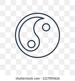 Yin Yang vector outline icon isolated on transparent background, high quality linear Yin Yang transparency concept can be used web and mobile