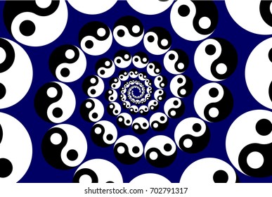 Yin and yang vector pattern