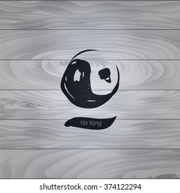 Yin Yang vector set of icons. Texture wood. Guessing on the Book of Changes. The image can be used to print maps, posters, as a background, advertising, logos, yoga studios