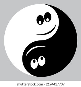 Yin yang vector smilies concept