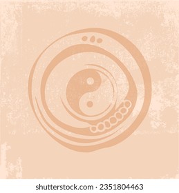 Símbolo vectorial Yin Yang en círculo abstracto con fondo grueso - cambio constante, cambio