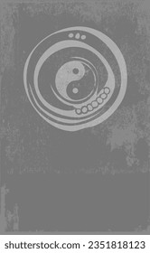 Yin Yang Vector Symbol In Abstract Circle With Gray Grunge Background - Constant Change, Change
