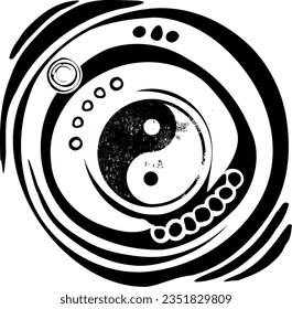 Yin Yang Vector Symbol In Abstract Circle - Constant Change, Change