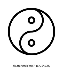 yin yang vector thin line icon 