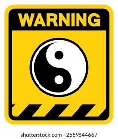 Yin And Yang Warning Sign, Vector Illustration, Isolate On White Background Label.EPS10