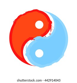 Yin and yang, water and fire concept