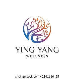Yin Yang Wellness logo design template
