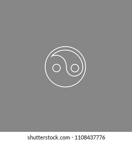 Yin yang White Icon