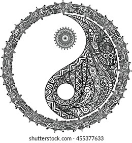 yin yang white isolated