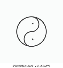 Yin yangline in Thin line black color. flat simple vector symbols illustration.