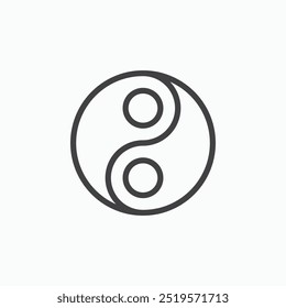 Yin yanglinesimple icon in line style.