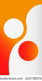 Yin and yen type thing with orange gradient. 