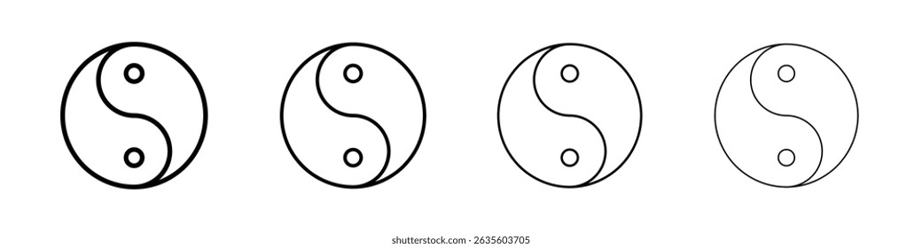 Yin yung icon Flat illustration sign