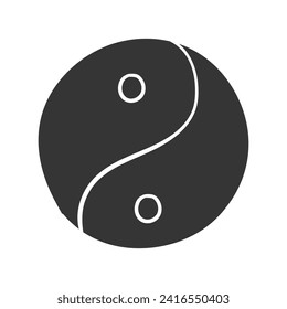 Ying Tang Symbol Silhouette Illustration. Waage Vektor Grafik Piktogramm Symbol Clip Art. Doodle Sketch Black Sign.