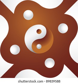 Ying yang in abstract screen - illustration