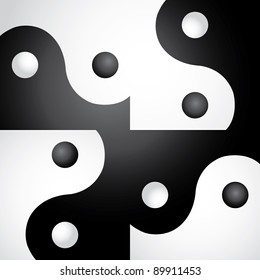 Ying yang in abstract screen - illustration