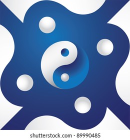 Ying yang in abstract screen - illustration