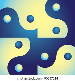 Ying yang in abstract screen - illustration