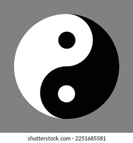 Ying yang black and white symbol of harmony and balance. Yin and Yang sign