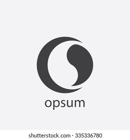 ying yang cutted identity template icon design element