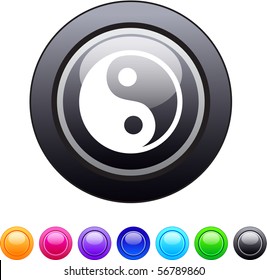 Ying yang glossy circle web buttons.